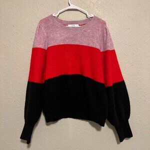 Balloon Sleeve Colorful Sweater